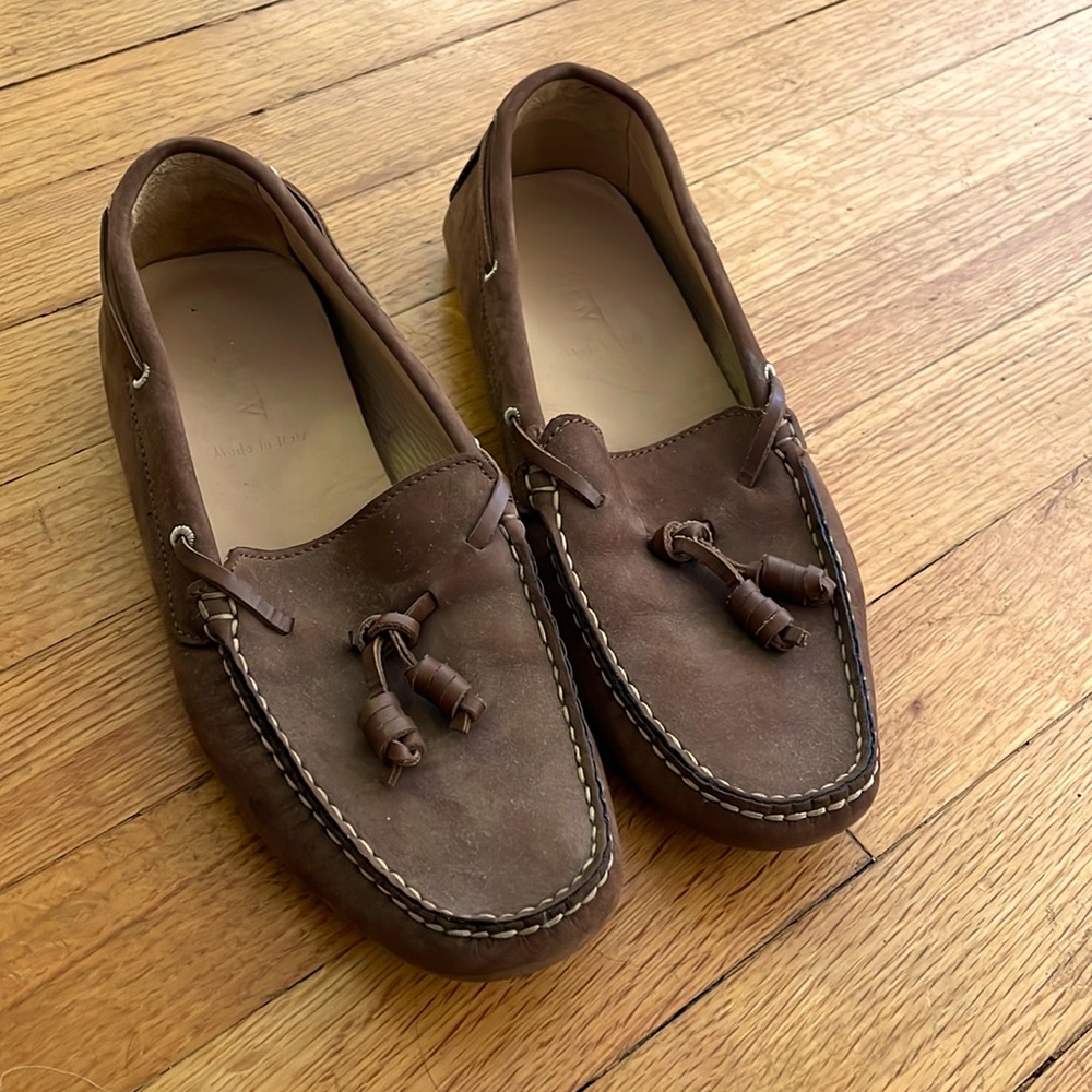 JCrew driving moccasins with tassels. Worn only a few times.